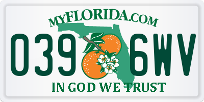 FL license plate 0396WV