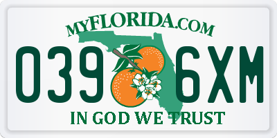 FL license plate 0396XM