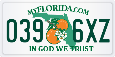 FL license plate 0396XZ