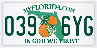 FL license plate 0396YG