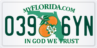 FL license plate 0396YN