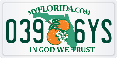 FL license plate 0396YS