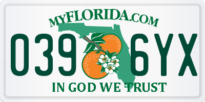 FL license plate 0396YX