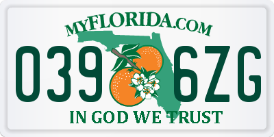 FL license plate 0396ZG