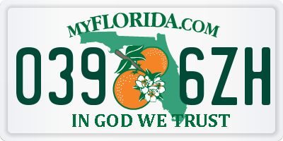 FL license plate 0396ZH