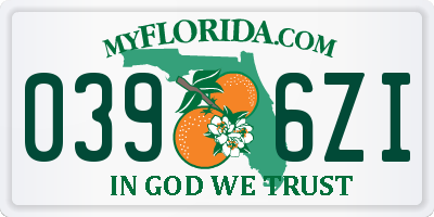 FL license plate 0396ZI