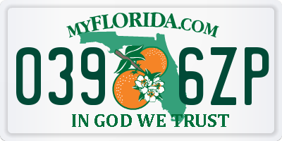 FL license plate 0396ZP