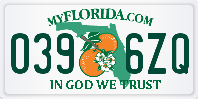 FL license plate 0396ZQ