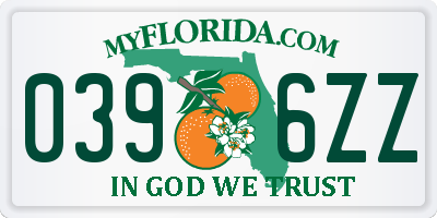 FL license plate 0396ZZ