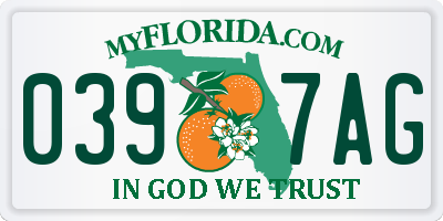 FL license plate 0397AG