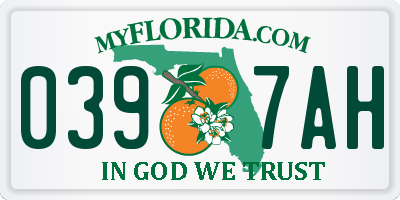 FL license plate 0397AH
