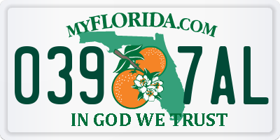FL license plate 0397AL