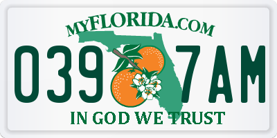 FL license plate 0397AM