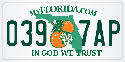 FL license plate 0397AP