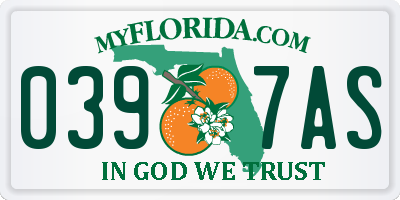 FL license plate 0397AS