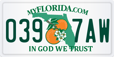 FL license plate 0397AW