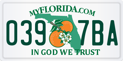 FL license plate 0397BA