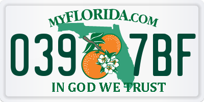FL license plate 0397BF