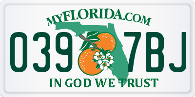 FL license plate 0397BJ