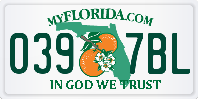 FL license plate 0397BL