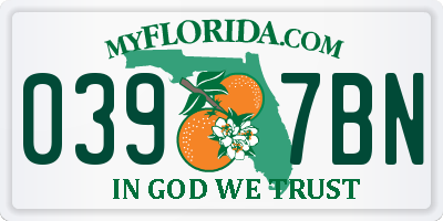 FL license plate 0397BN