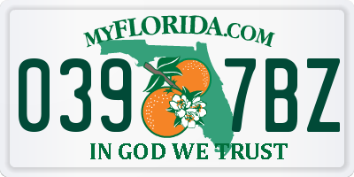 FL license plate 0397BZ