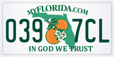 FL license plate 0397CL