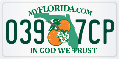 FL license plate 0397CP