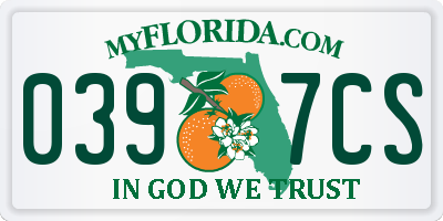 FL license plate 0397CS