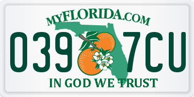 FL license plate 0397CU