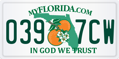 FL license plate 0397CW