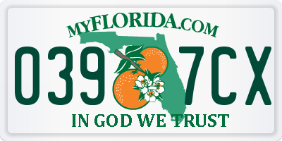 FL license plate 0397CX