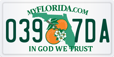 FL license plate 0397DA
