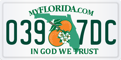 FL license plate 0397DC
