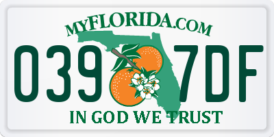 FL license plate 0397DF