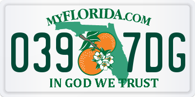 FL license plate 0397DG