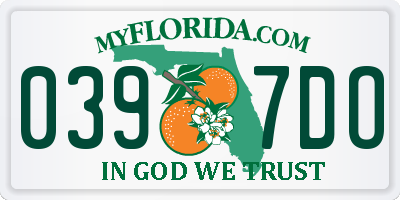 FL license plate 0397DO