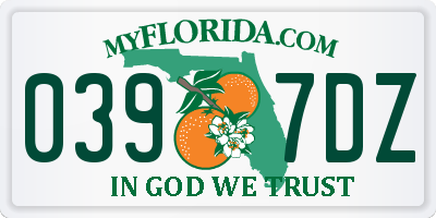 FL license plate 0397DZ