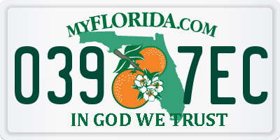 FL license plate 0397EC
