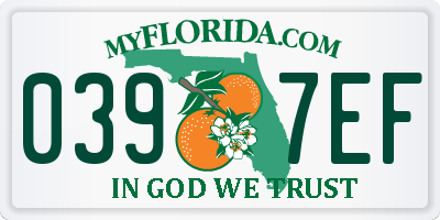 FL license plate 0397EF