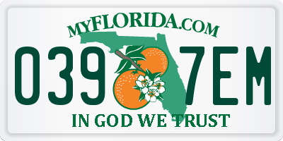FL license plate 0397EM