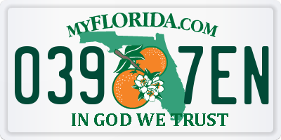 FL license plate 0397EN