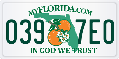 FL license plate 0397EO
