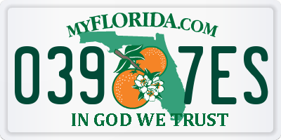 FL license plate 0397ES