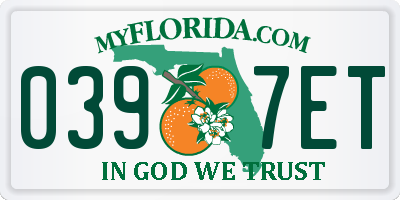 FL license plate 0397ET