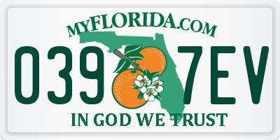 FL license plate 0397EV
