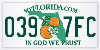 FL license plate 0397FC