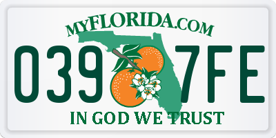 FL license plate 0397FE