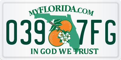 FL license plate 0397FG