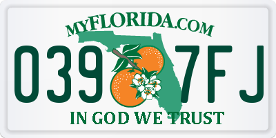 FL license plate 0397FJ